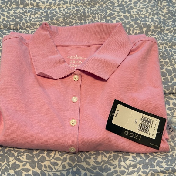 IZOD Woman’s Stretch Pink Polo Shirt NWT Large - Picture 5 of 5